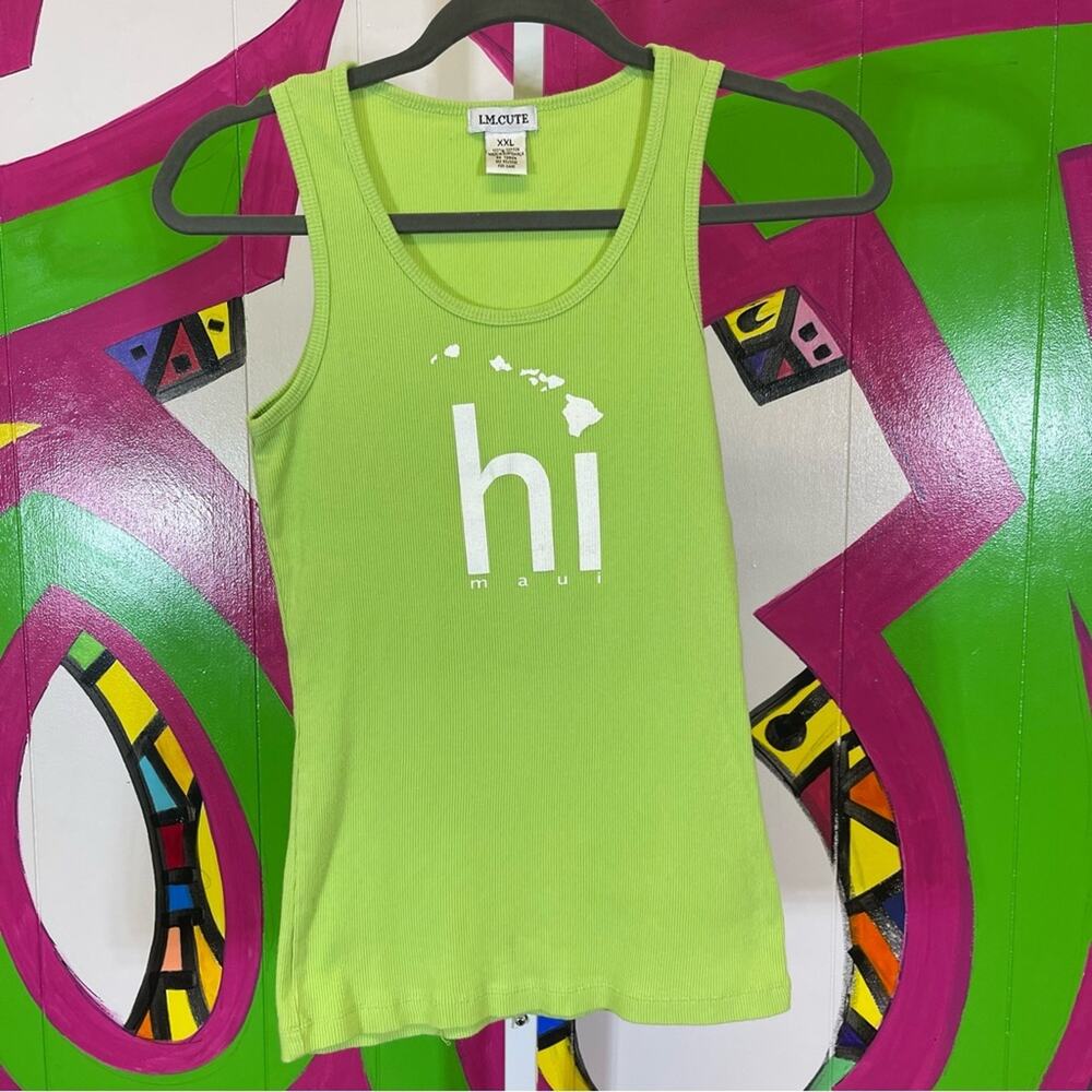 I.M. CUTE, Hawaii, Ribbed Tank Top. Size XXL. In excellent condition!
